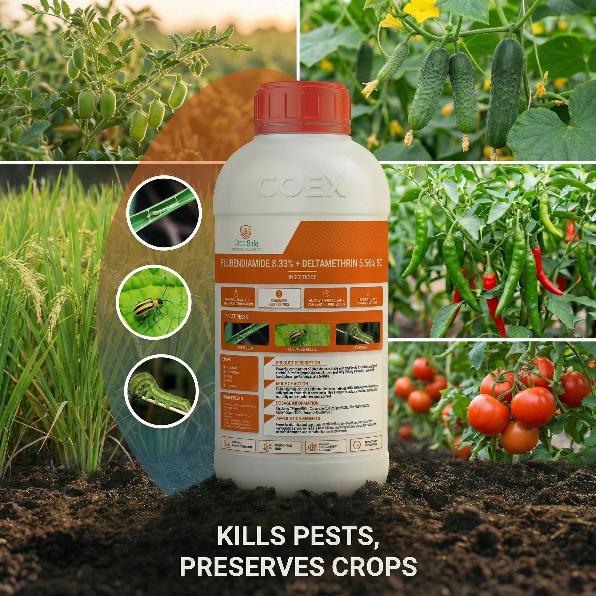 FLUBENDIAMIDE 8.33% + DELTAMETHRIN 5.56% SC