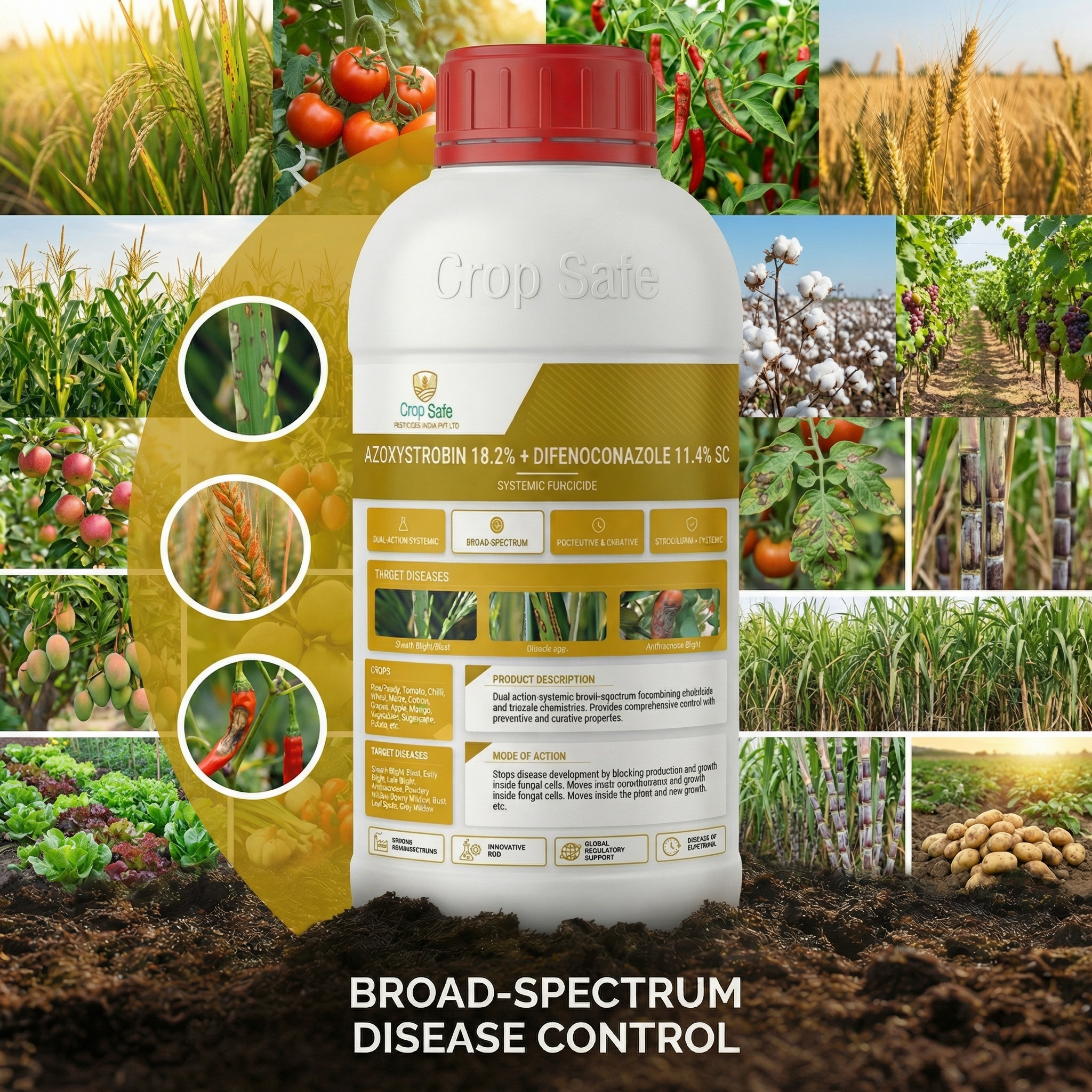 AZOXYSTROBIN 18.2% + DIFENOCONAZOLE 11.4% SC