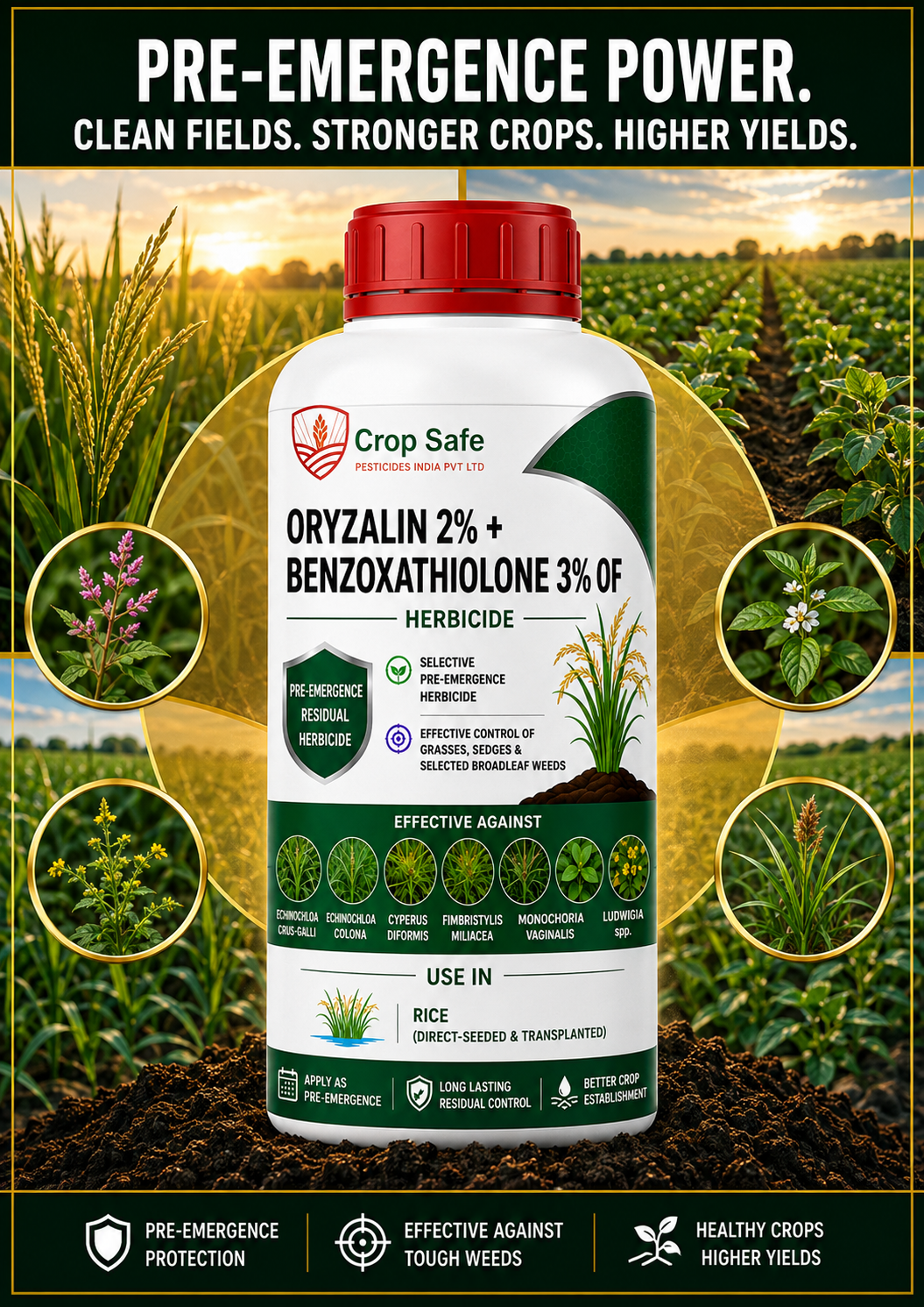 ORYZALIN 2% + BENZOXATHIOLONE 3% OF