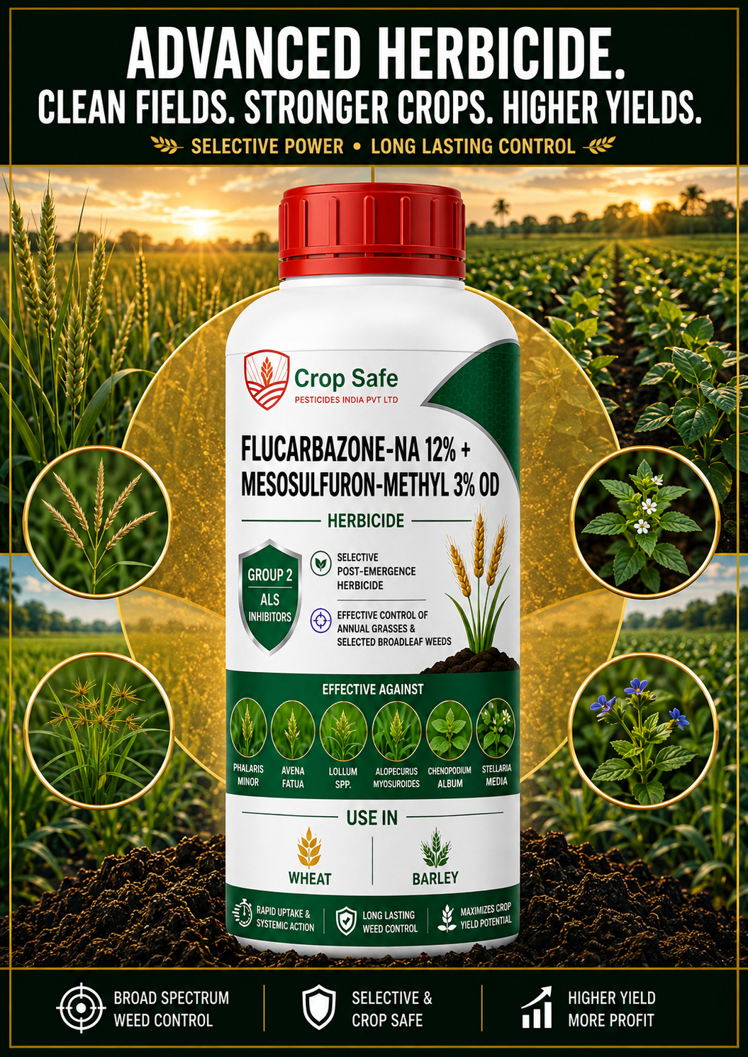FLUCARBAZONE-NA 12% + MESOSULFURON-METHYL 3% OD
