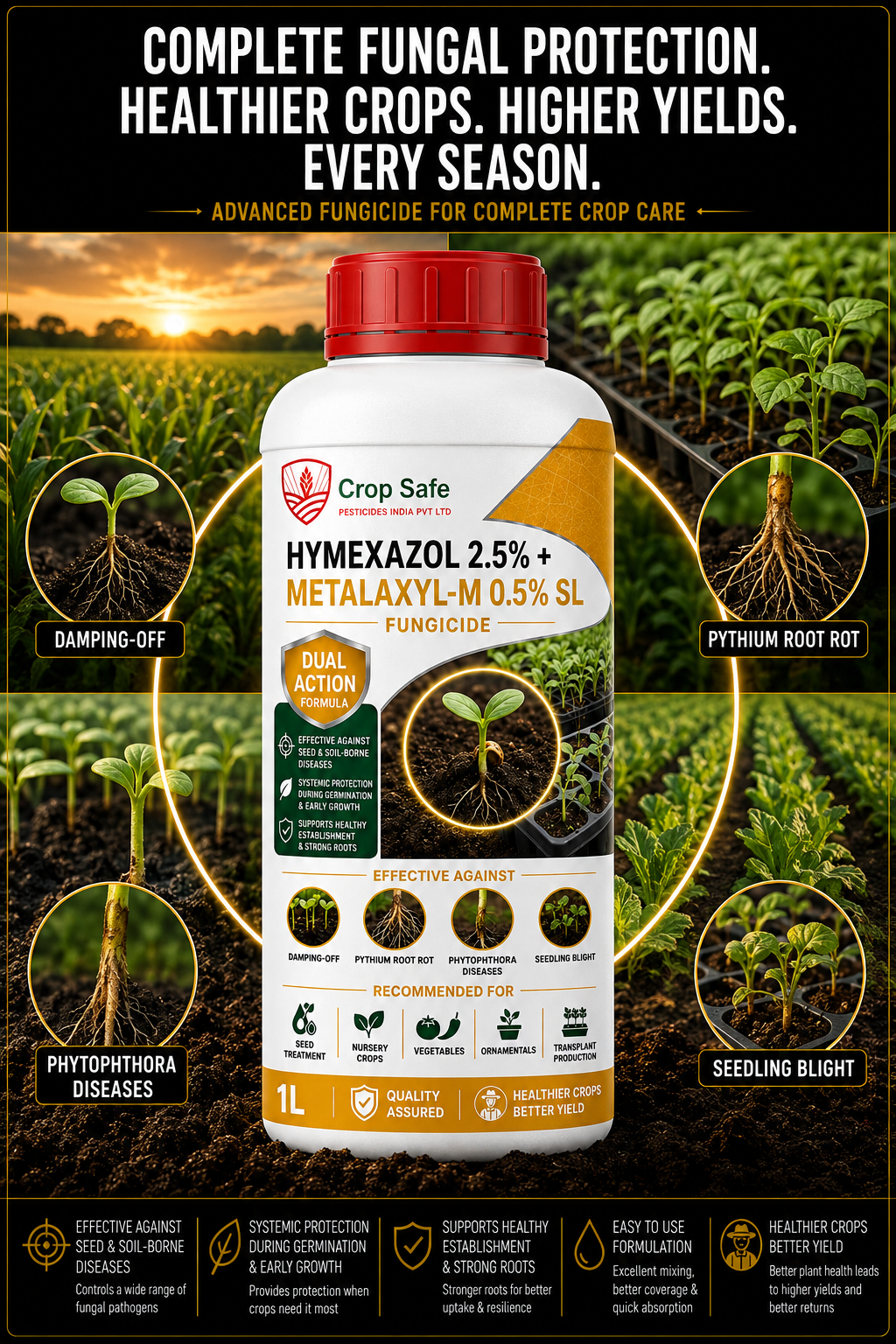 HYMEXAZOL 2.5% + METALAXYL-M 0.5% SL