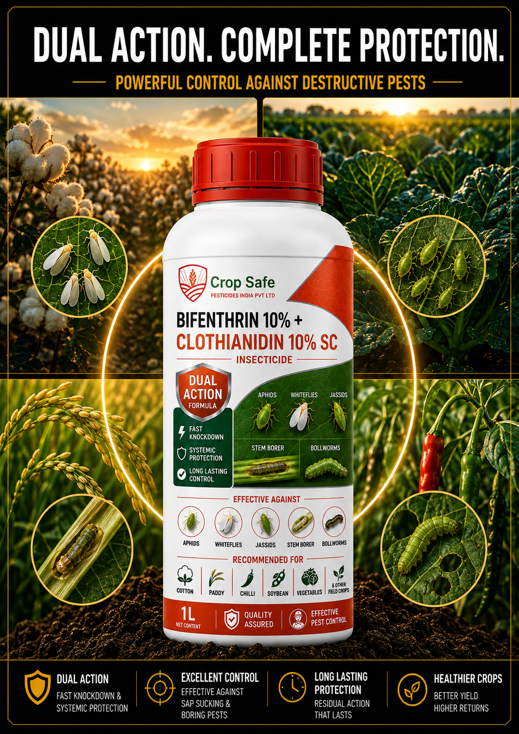 BIFENTHRIN 10% + CLOTHIANIDIN 10% SC