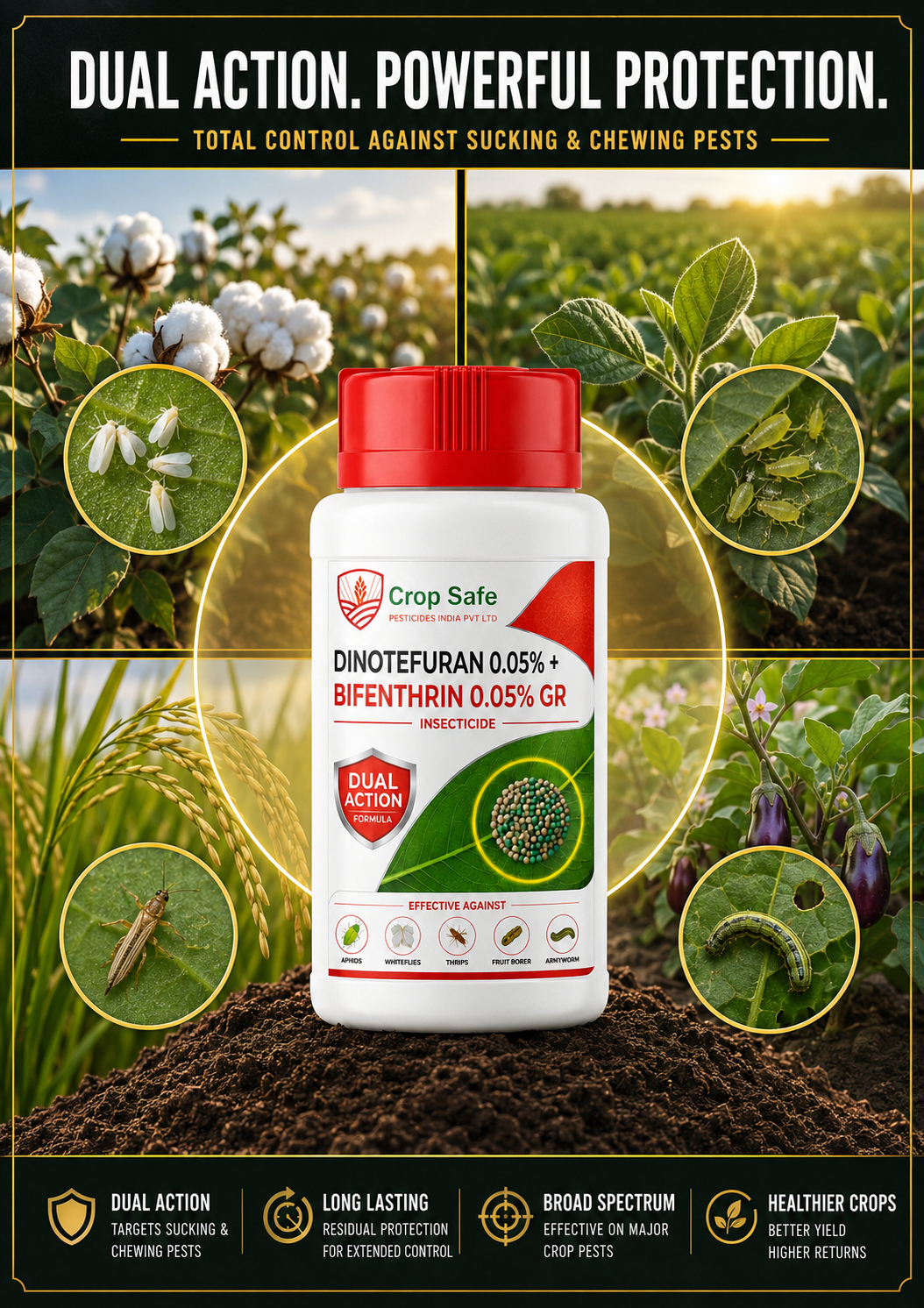 DINOTEFURAN 0.05% + BIFENTHRIN 0.05% GR
