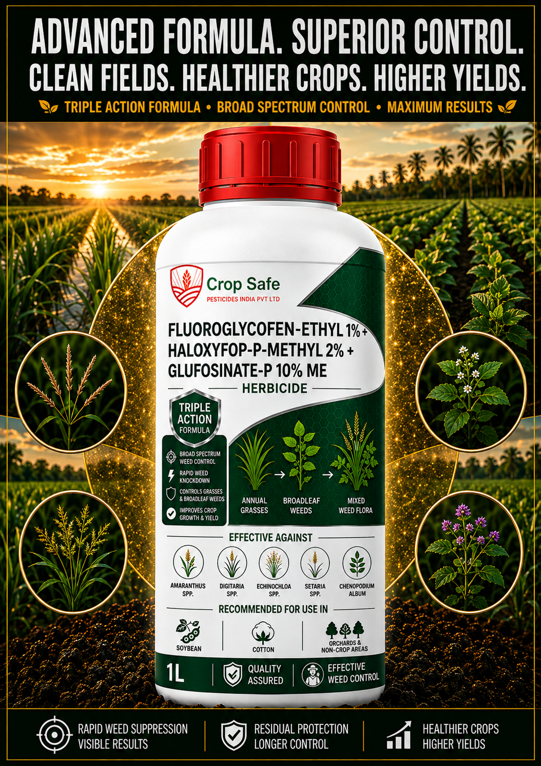 FLUOROGLYCOFEN-ETHYL 1% + HALOXYFOP-P-METHYL 2% + GLUFOSINATE-P 10% ME
