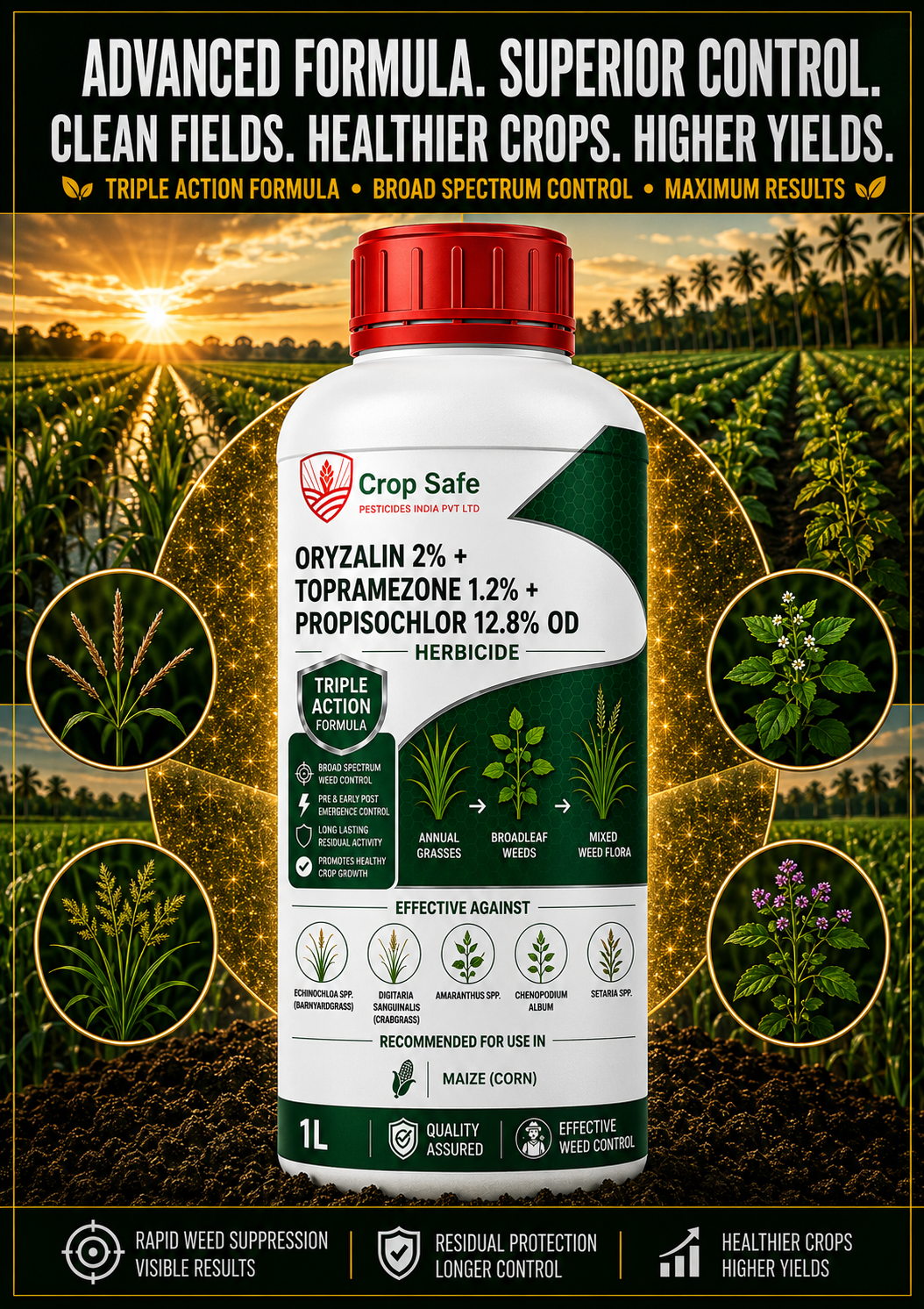 ORYZALIN 2% + TOPRAMEZONE 1.2% + PROPISOCHLOR 12.8% OD
