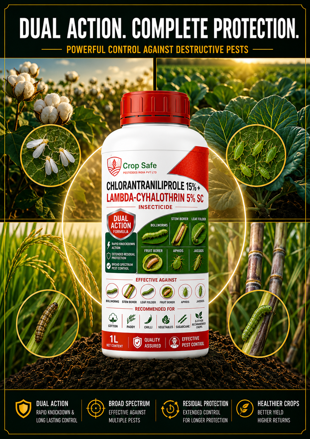 CHLORANTRANILIPROLE 15% + LAMBDA-CYHALOTHRIN 5% SC