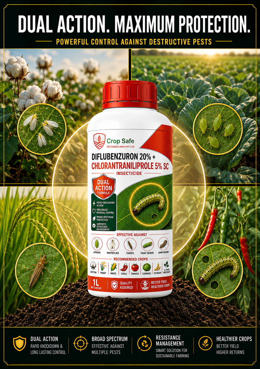 DIFLUBENZURON 20% + CHLORANTRANILIPROLE 5% SC