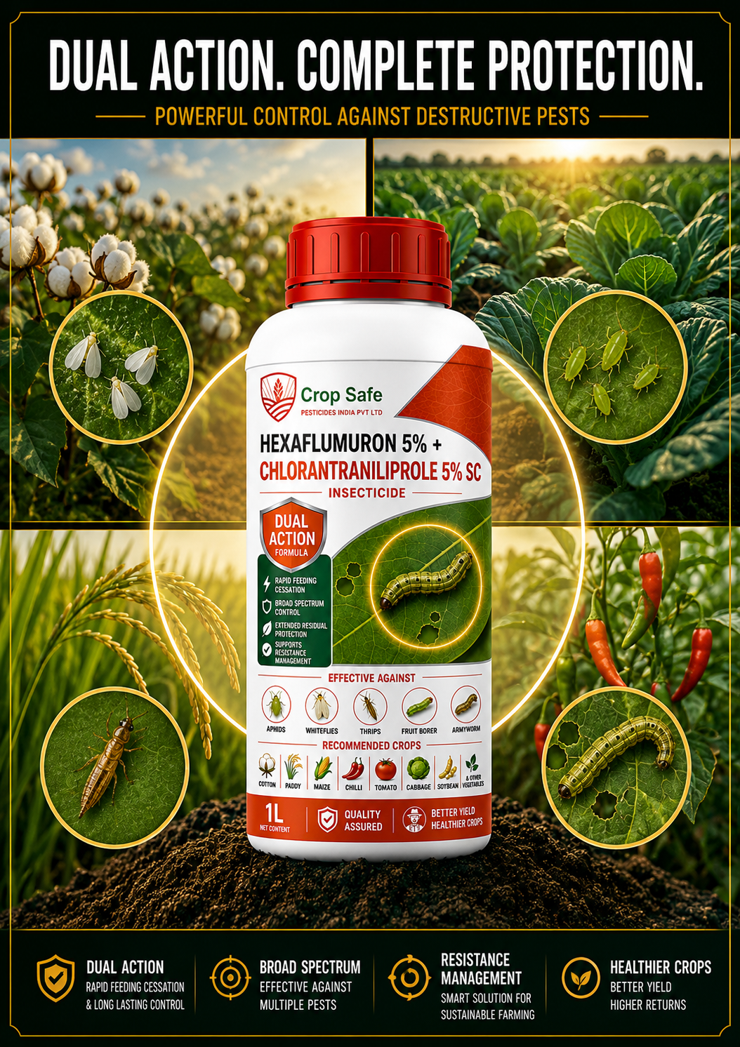 HEXAFLUMURON 5% + CHLORANTRANILIPROLE 5% SC