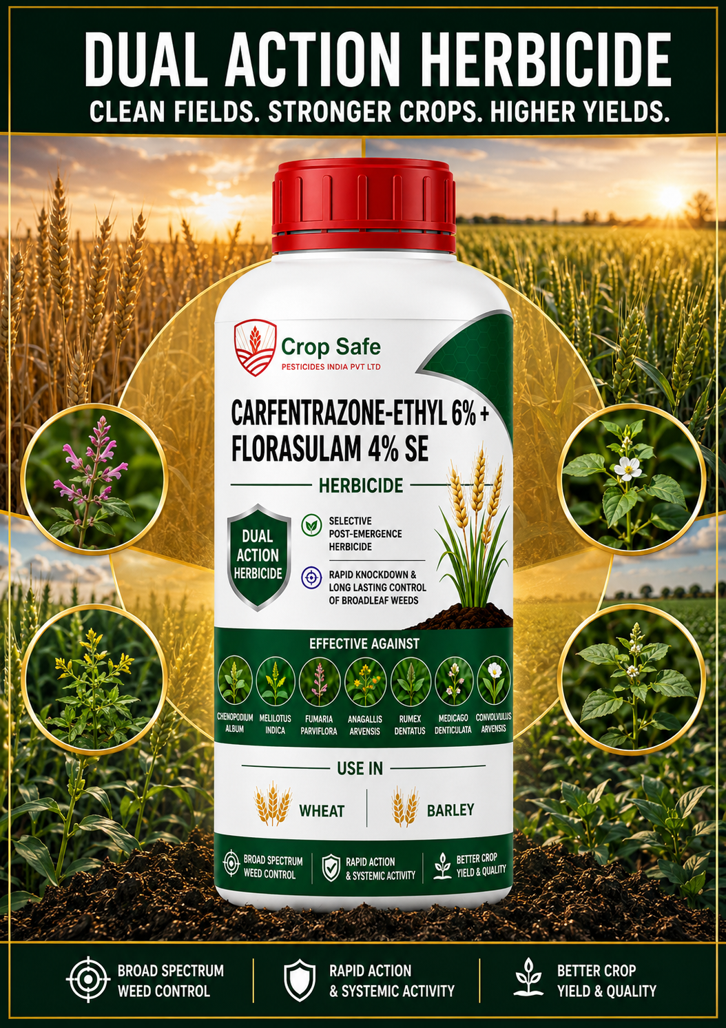 CARFENTRAZONE-ETHYL 6% + FLORASULAM 4% SE