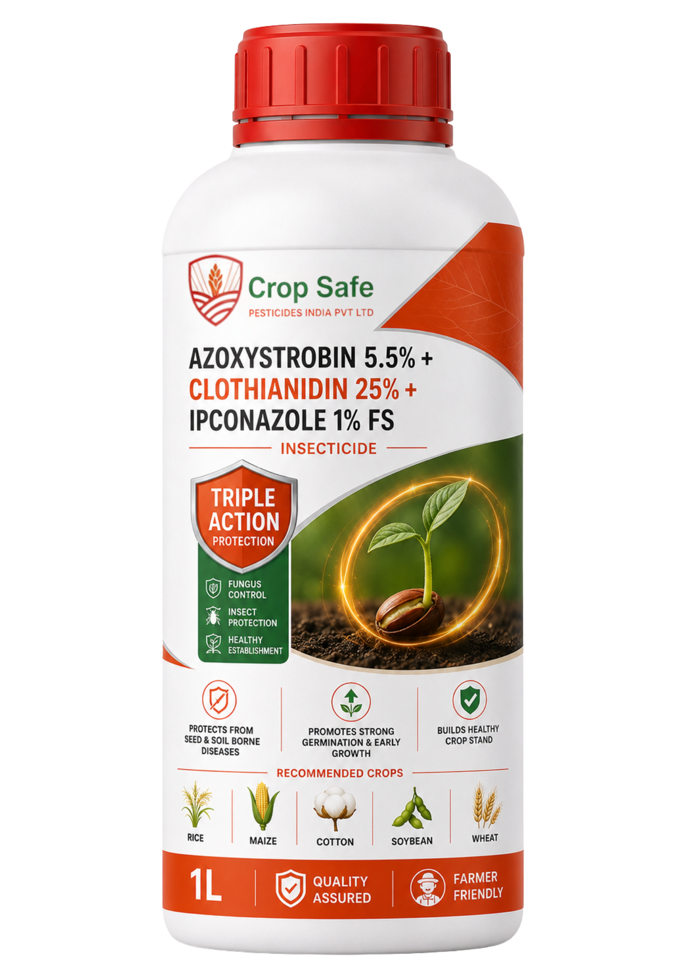 Azoxystrobin 5.5% + Clothianidin 25% + Ipconazole 1% FS