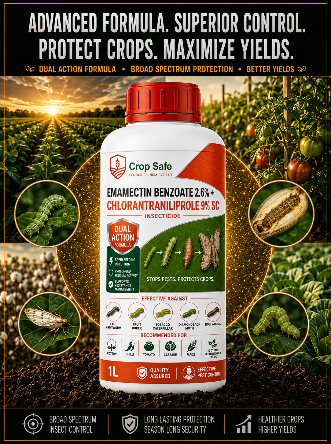 EMAMECTIN-BENZOATE 2.6% + CHLORANTRANILIPROLE 9% SC