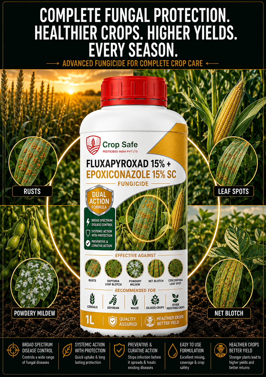 FLUXAPYROXAD 15% + EPOXICONAZOLE 15% SC