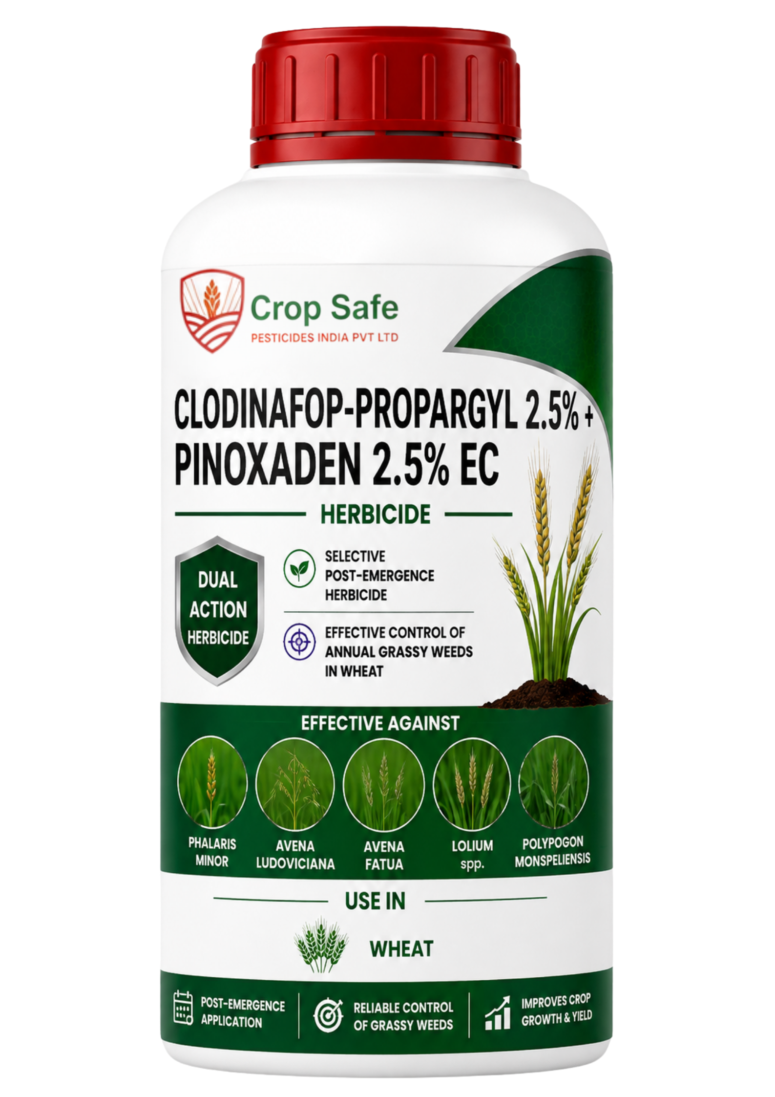 Clodinafop-propargyl 2.5% + Pinoxaden 2.5% EC