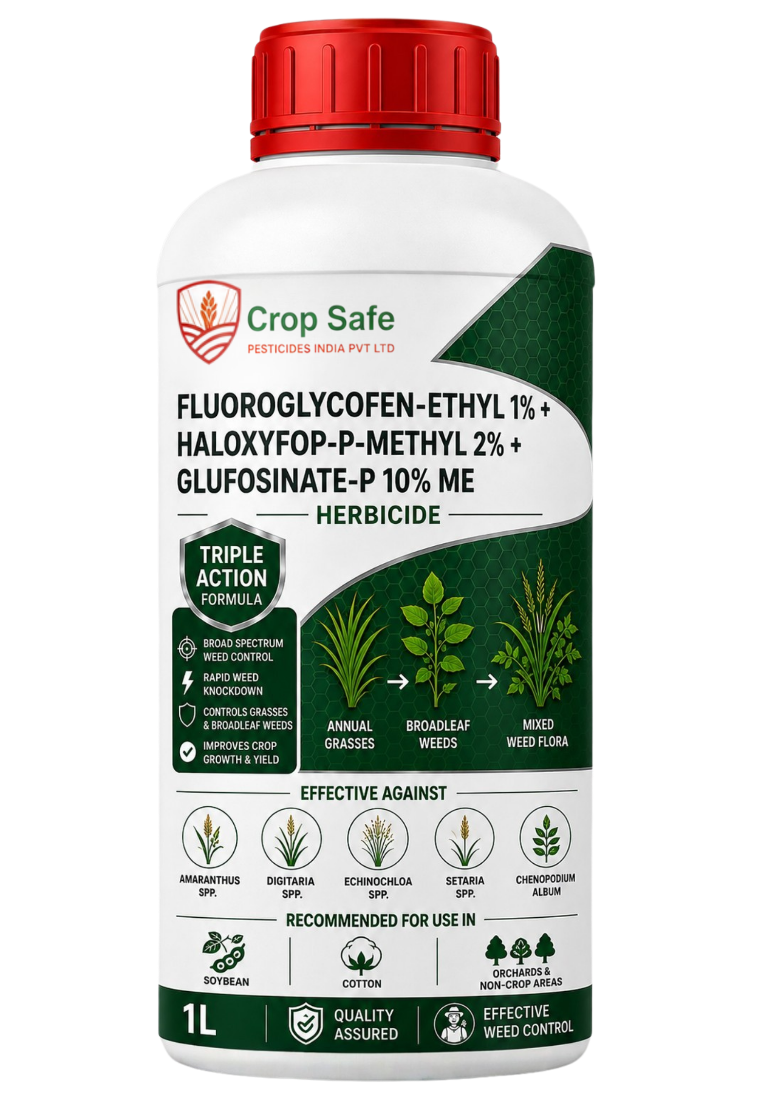 Fluoroglycofen-ethyl 1% + Haloxyfop-P-methyl 2% + Glufosinate-P 10% ME