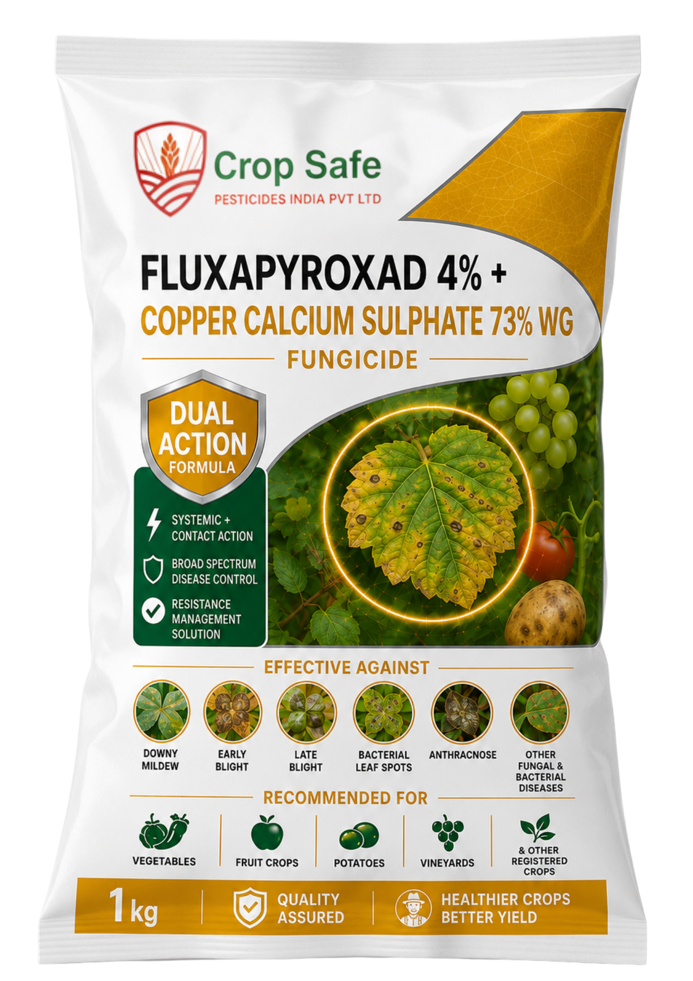 Fluxapyroxad 4% + Copper Calcium Sulphate 73% WG
