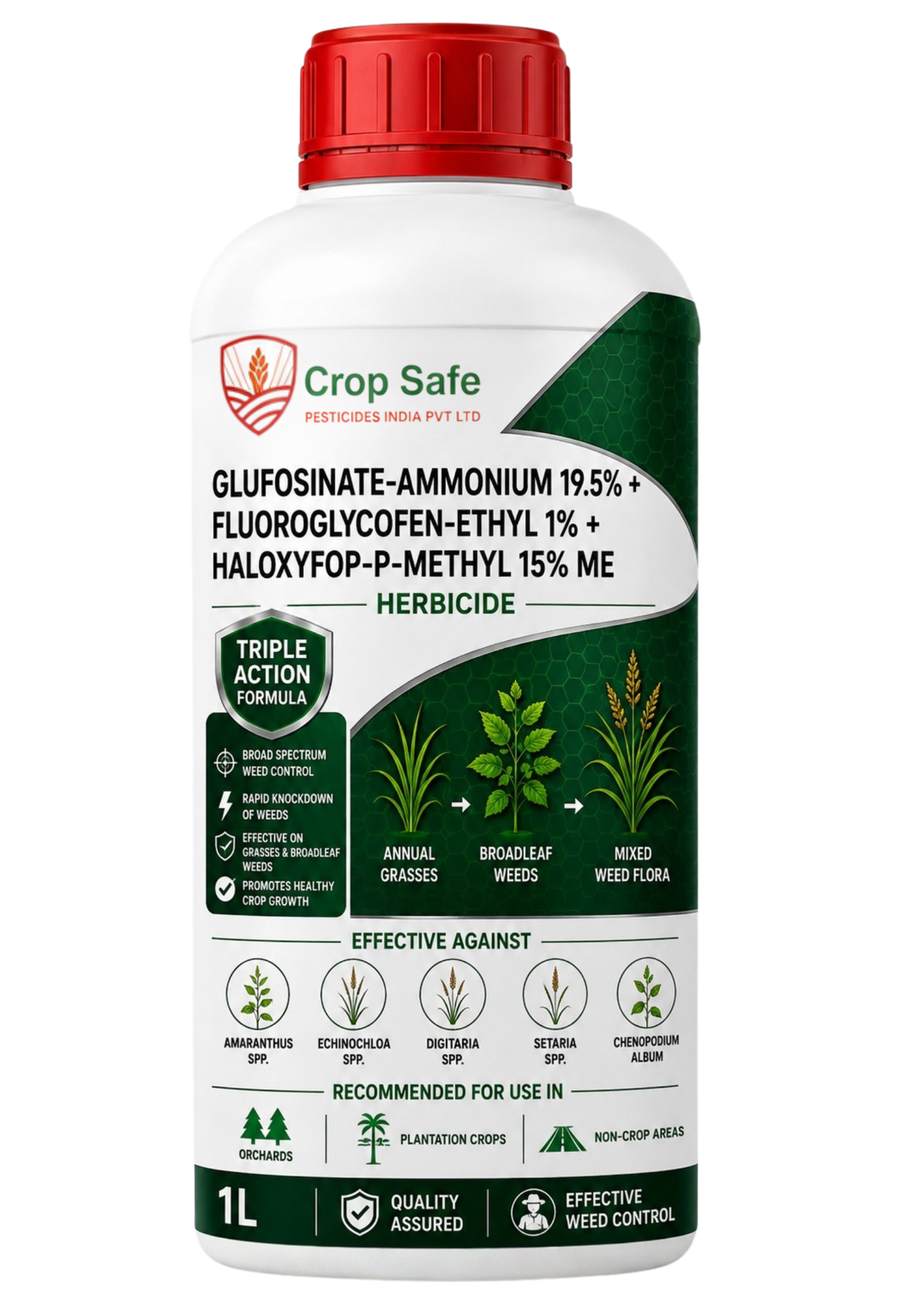 Glufosinate-ammonium 19.5% + Fluoroglycofen-ethyl 1% + Haloxyfop-P-methyl 15% ME