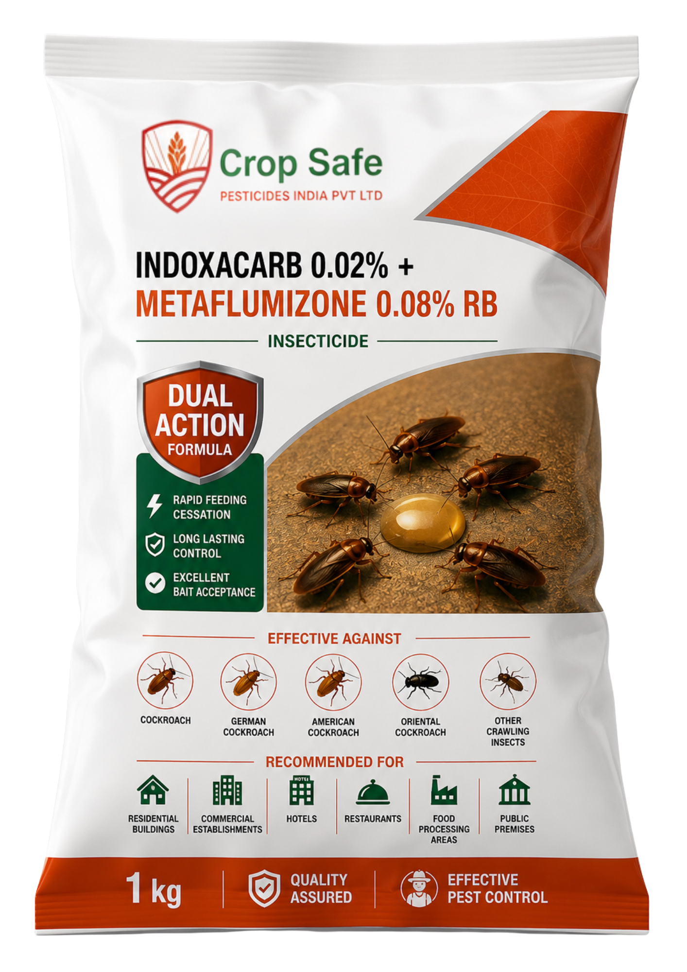 Indoxacarb 0.02% + Metaflumizone 0.08% RB
