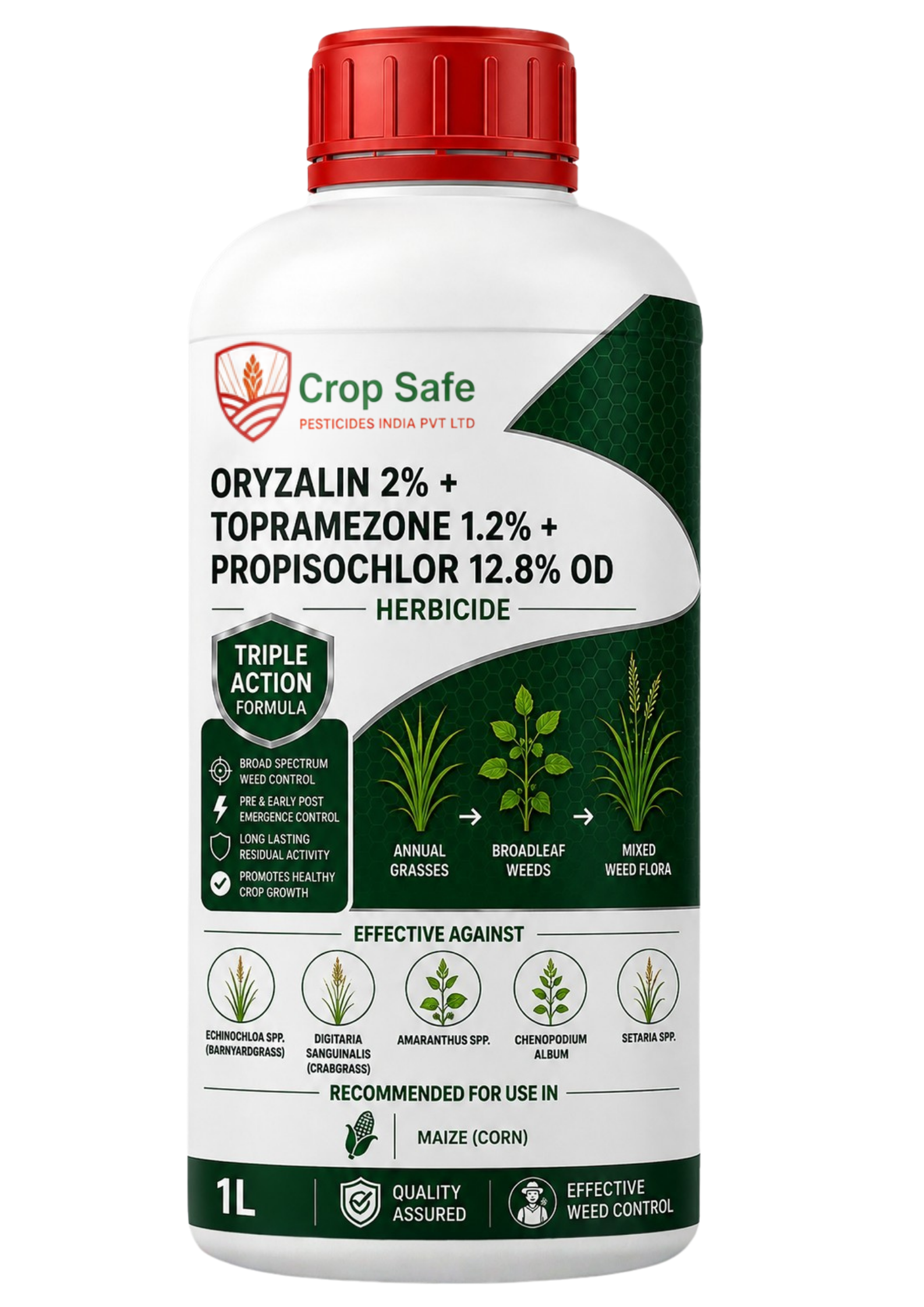 Oryzalin 2% + Topramezone 1.2% + Propisochlor 12.8% OD