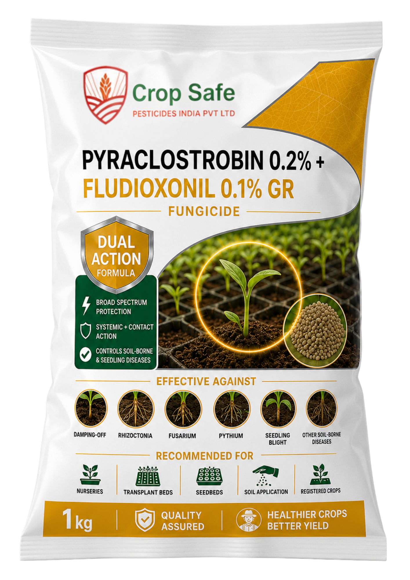 Pyraclostrobin 0.2% + Fludioxonil 0.1% GR